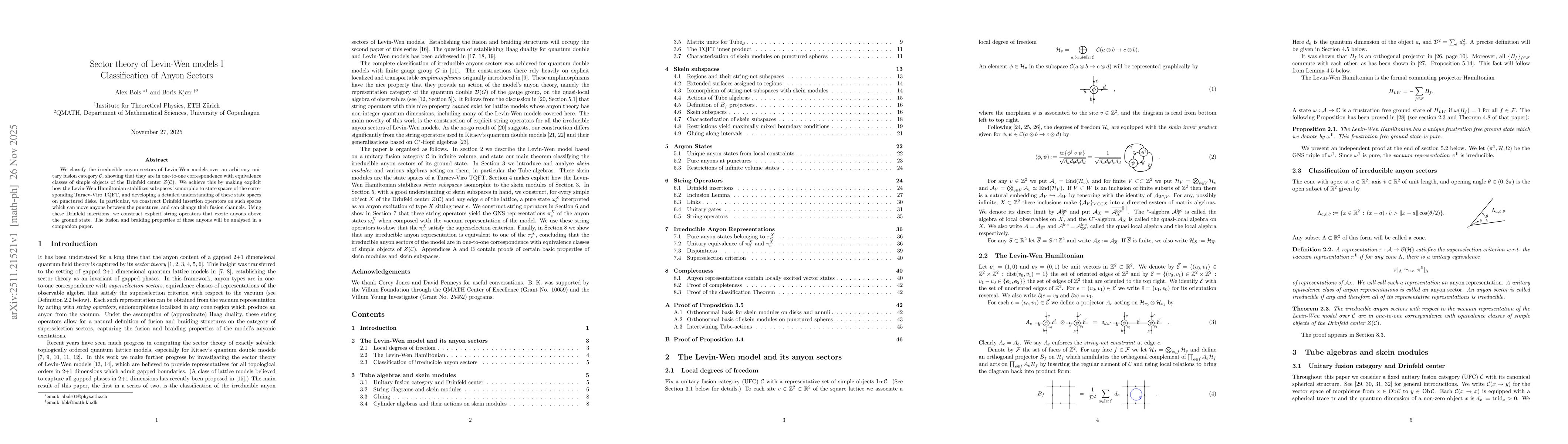Thumbnail for Sector theory of Levin-Wen models I : Classification of Anyon Sectors