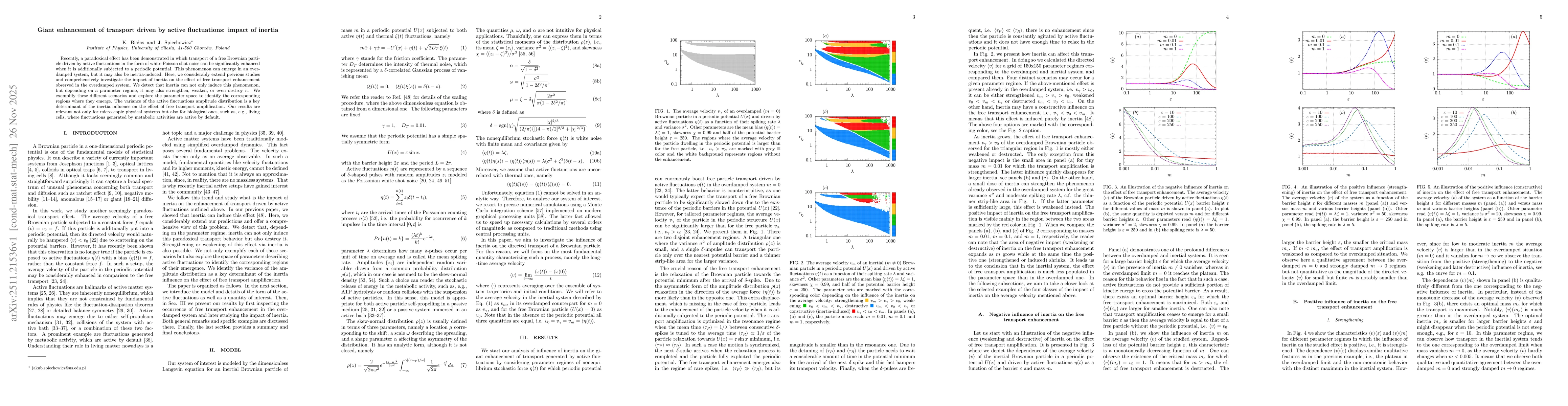 Thumbnail for Giant enhancement of transport driven by active fluctuations: impact of inertia