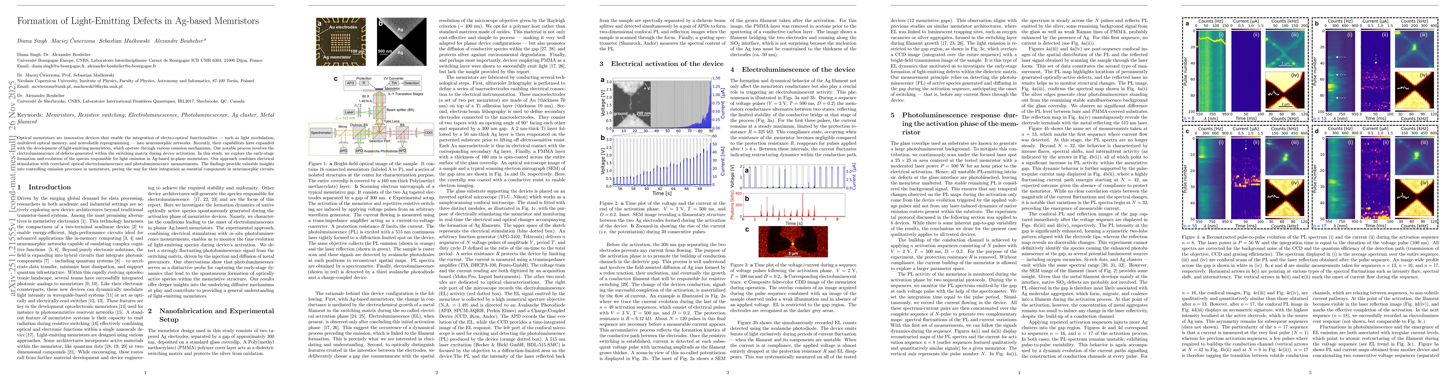 Thumbnail for Formation of Light-Emitting Defects in Ag-based Memristors