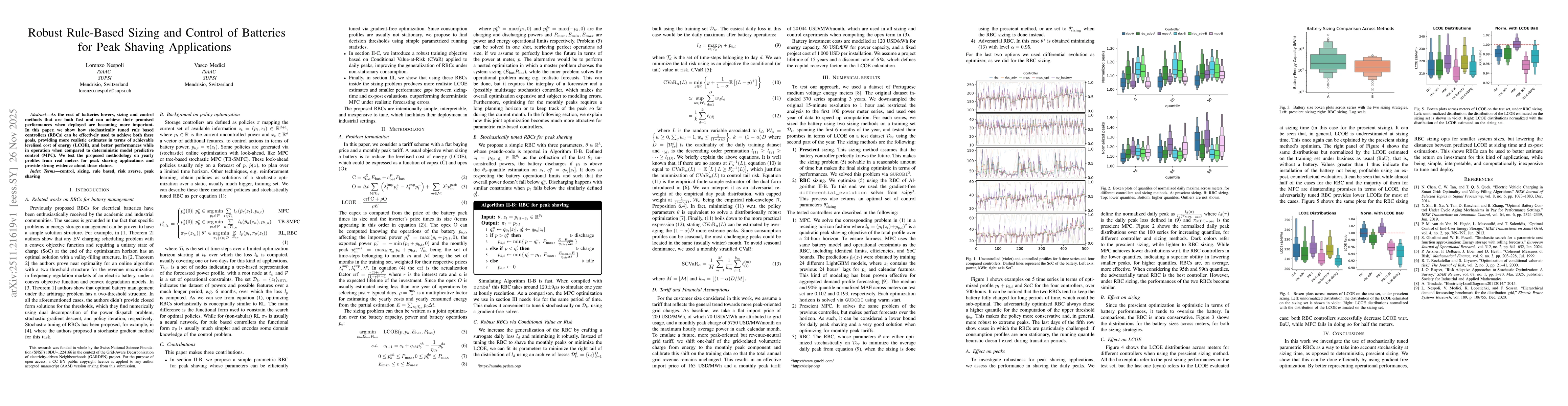 Thumbnail for Robust Rule-Based Sizing and Control of Batteries for Peak Shaving Applications
