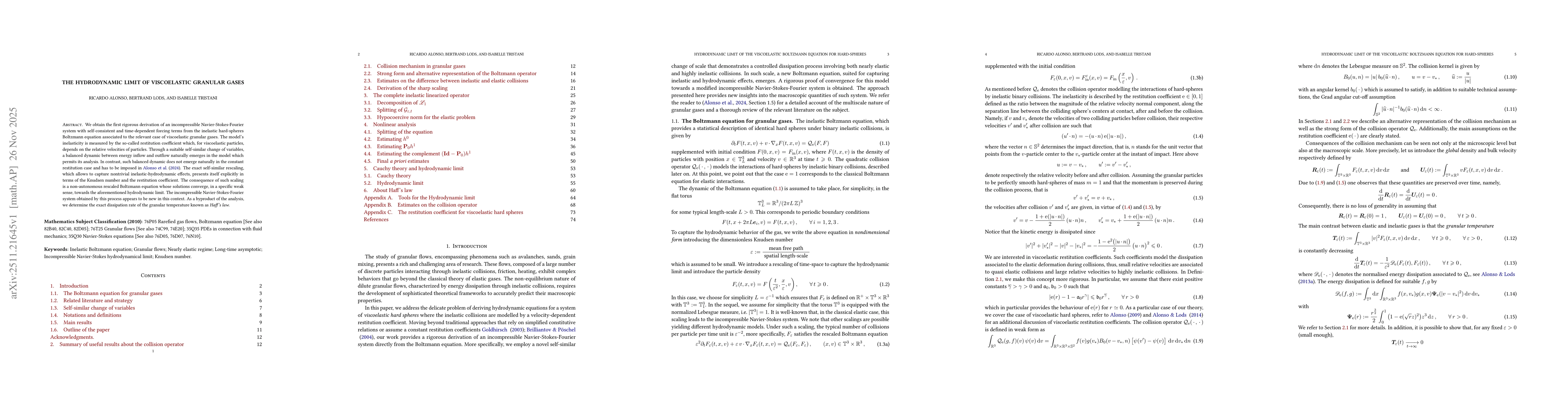 Thumbnail for The hydrodynamic limit of viscoelastic granular gases