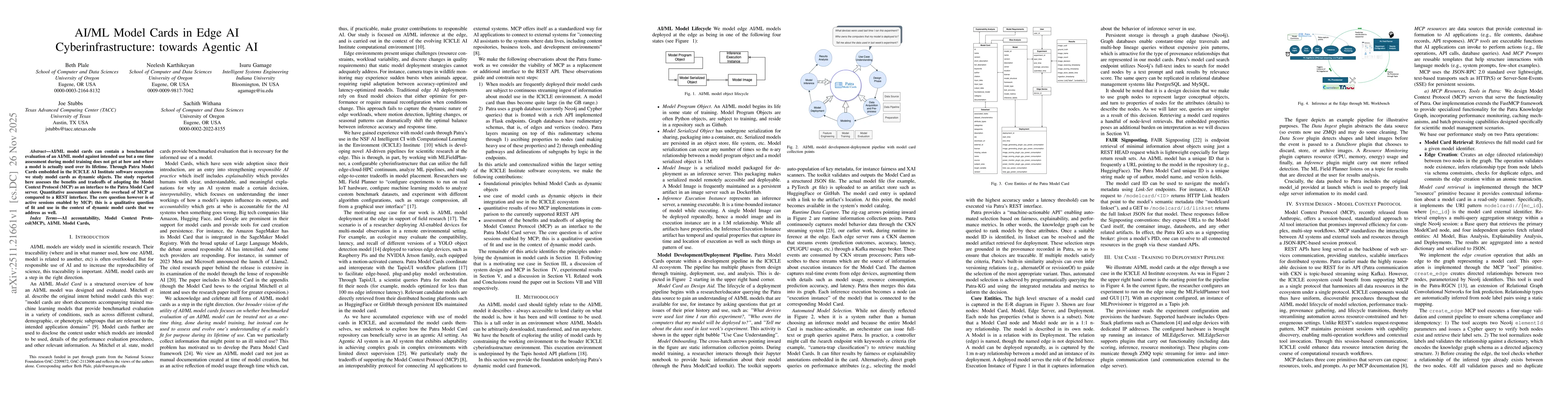 Thumbnail for AI/ML Model Cards in Edge AI Cyberinfrastructure: towards Agentic AI