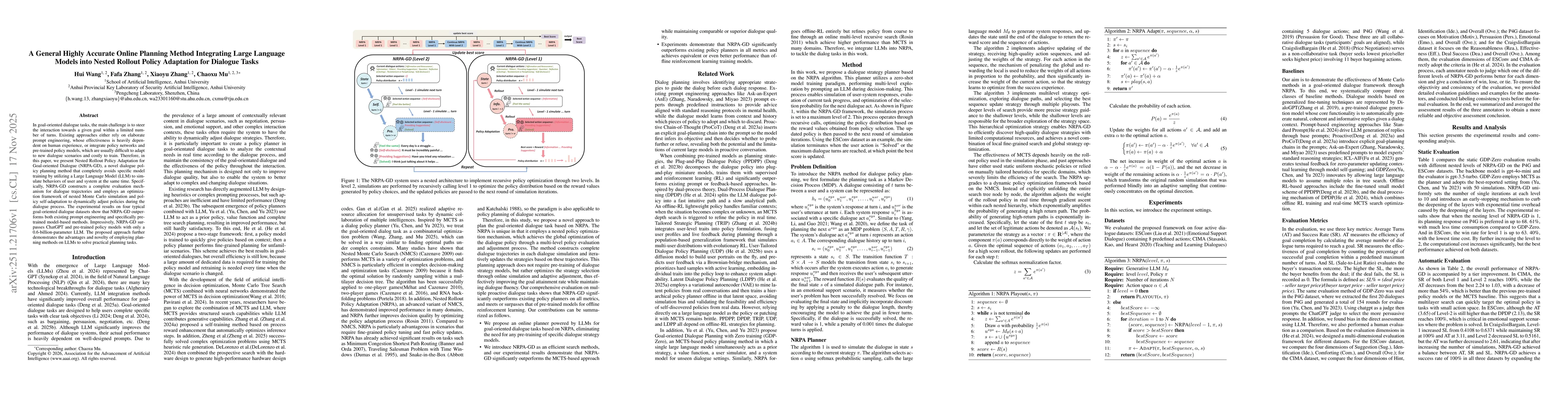 Thumbnail for A General Highly Accurate Online Planning Method Integrating Large Language Models into Nested Rollout Policy Adaptation for Dialogue Tasks