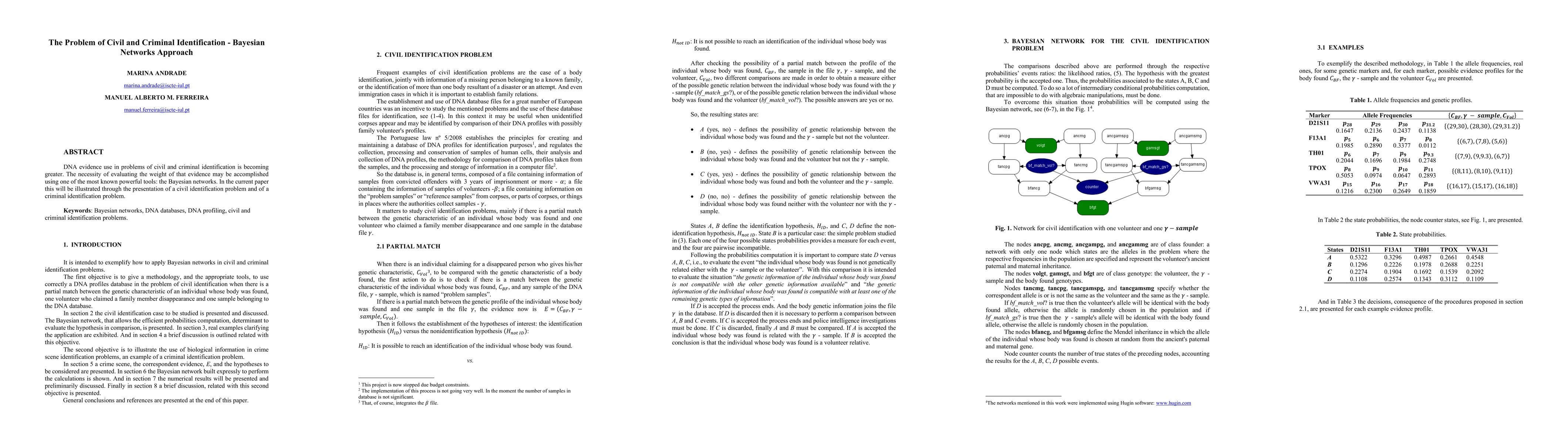 Thumbnail for The Problem of Civil and Criminal Identification -- Bayesian Networks Approach
