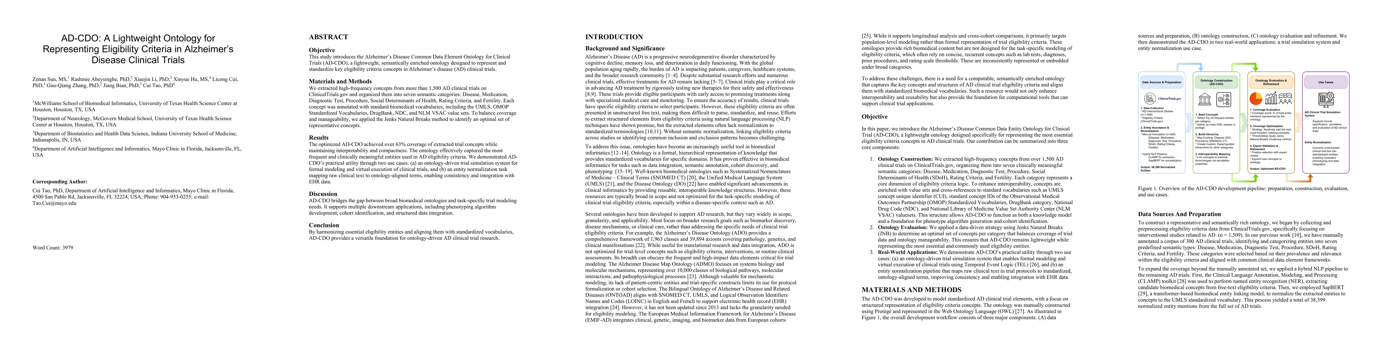 Thumbnail for AD-CDO: A Lightweight Ontology for Representing Eligibility Criteria in Alzheimer's Disease Clinical Trials