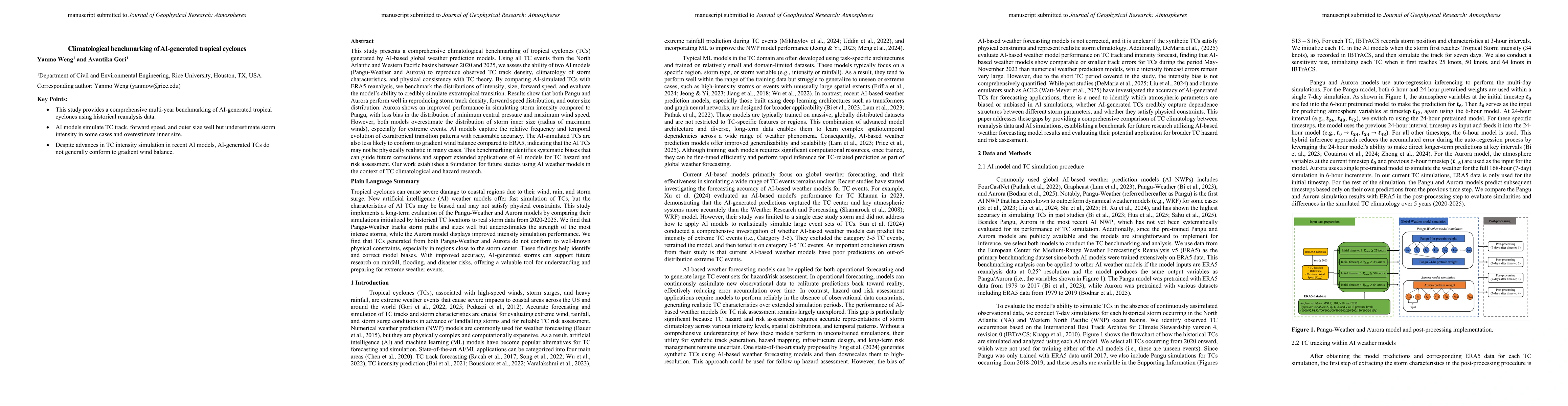 Thumbnail for Climatological benchmarking of AI-generated tropical cyclones