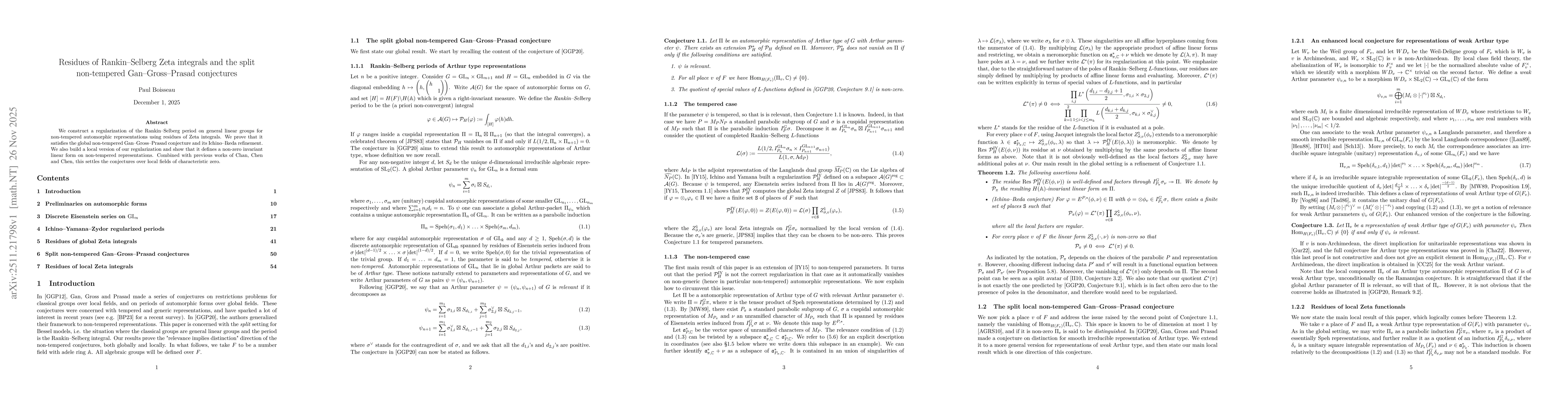 Thumbnail for Residues of Rankin-Selberg Zeta integrals and the split non-tempered Gan-Gross-Prasad conjectures