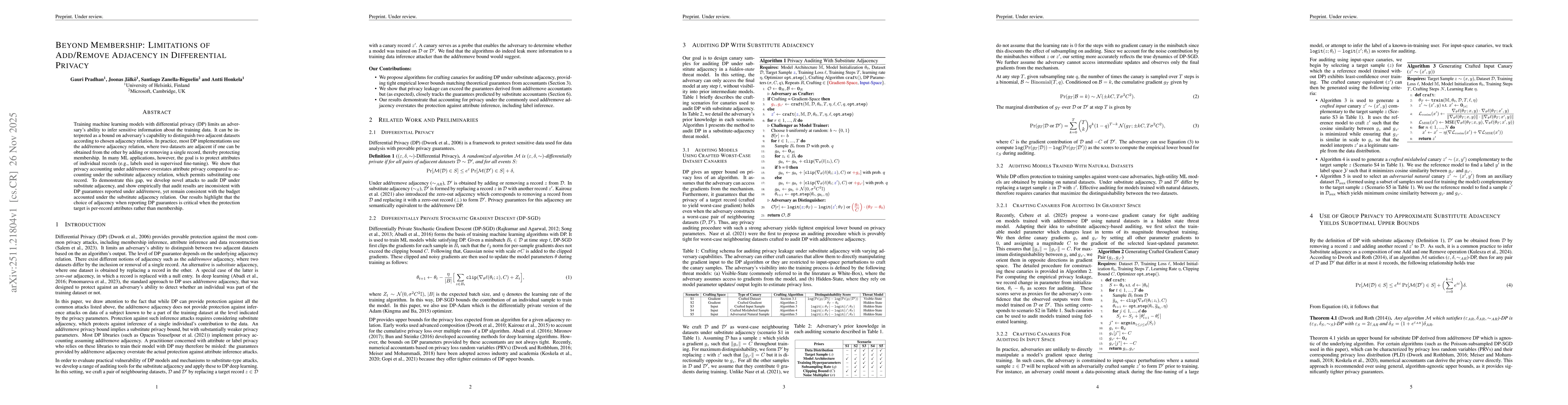 Thumbnail for Beyond Membership: Limitations of Add/Remove Adjacency in Differential Privacy