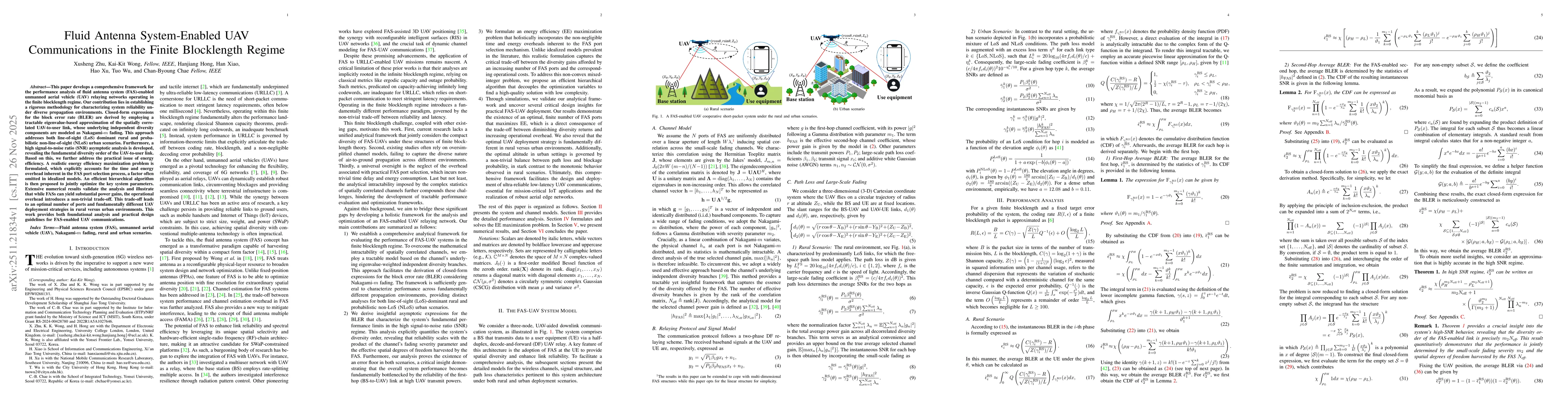 Thumbnail for Fluid Antenna System-Enabled UAV Communications in the Finite Blocklength Regime