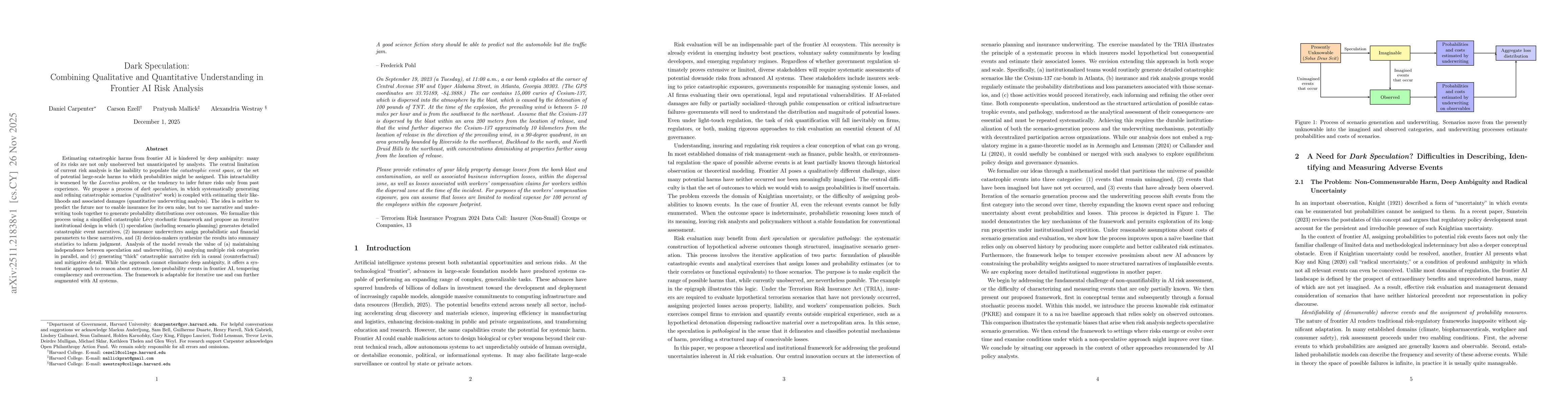 Thumbnail for Dark Speculation: Combining Qualitative and Quantitative Understanding in Frontier AI Risk Analysis
