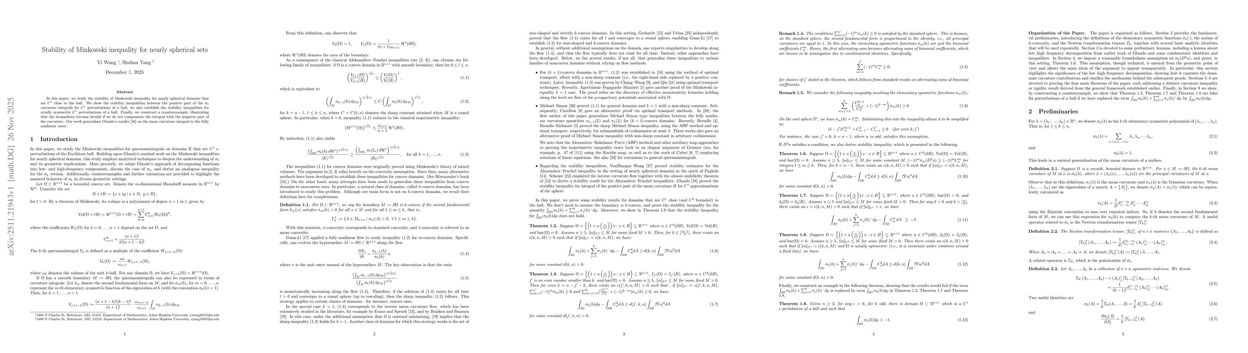 Thumbnail for Stability of Minkowski inequality for nearly spherical sets