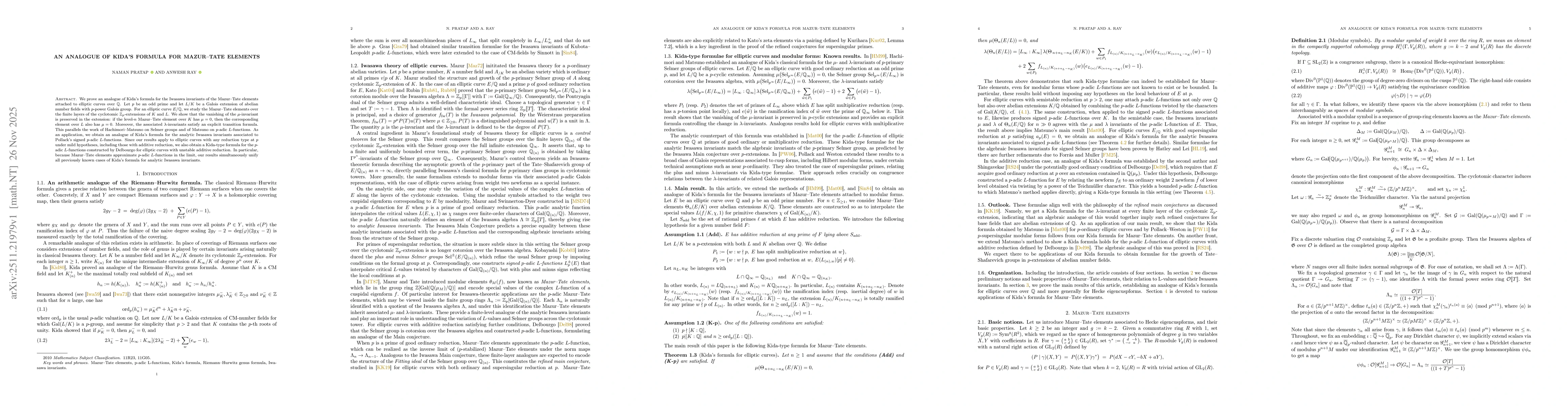 Thumbnail for An analogue of Kida's formula for Mazur-Tate elements