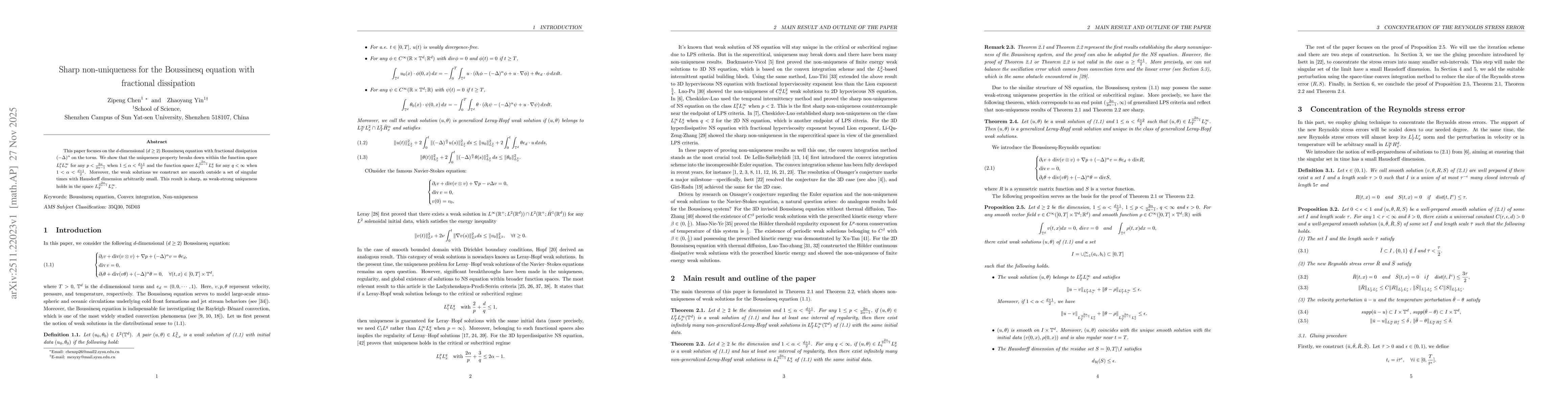 Thumbnail for Sharp non-uniqueness for the Boussinesq equation with fractional dissipation