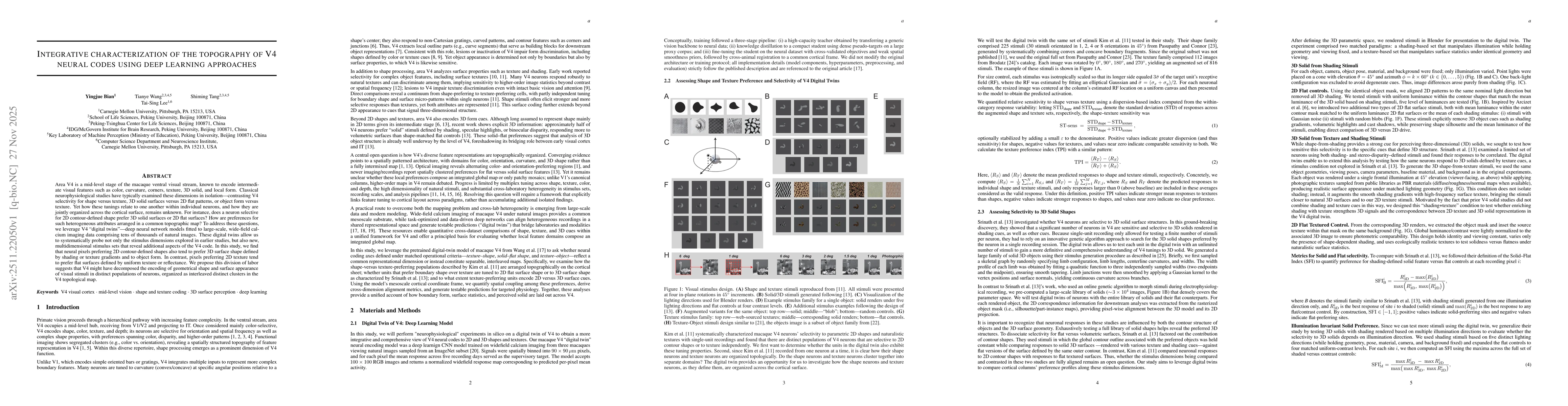 Thumbnail for Integrative characterization of the topography of V4 neural codes using deep learning approaches