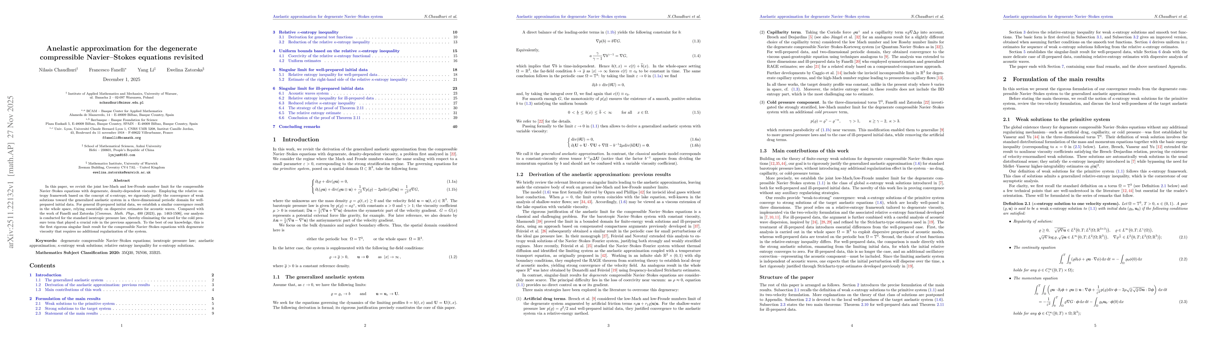 Thumbnail for Anelastic approximation for the degenerate compressible Navier--Stokes equations revisited