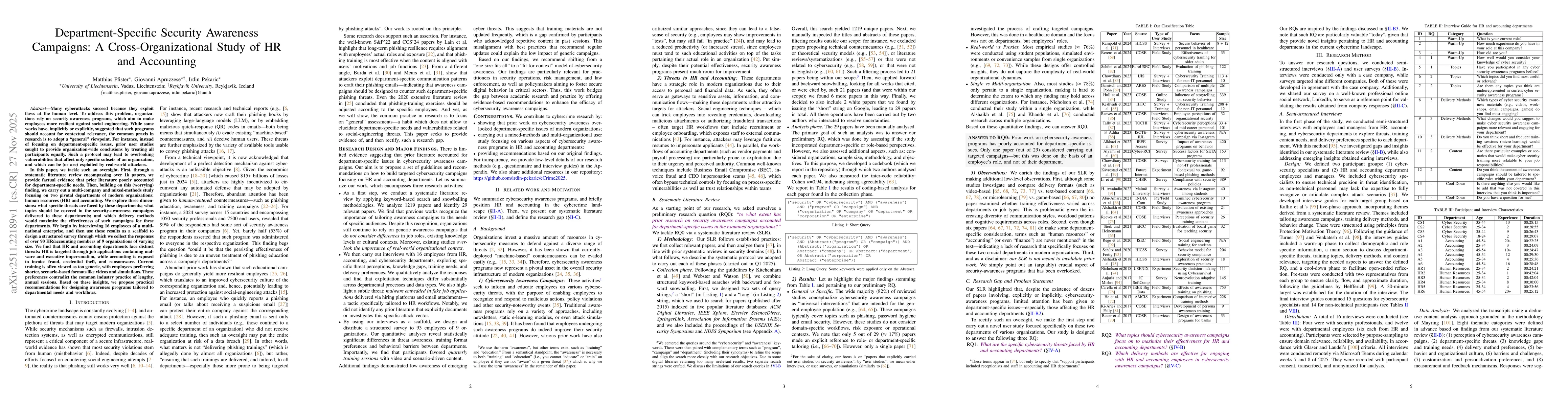 Thumbnail for Department-Specific Security Awareness Campaigns: A Cross-Organizational Study of HR and Accounting