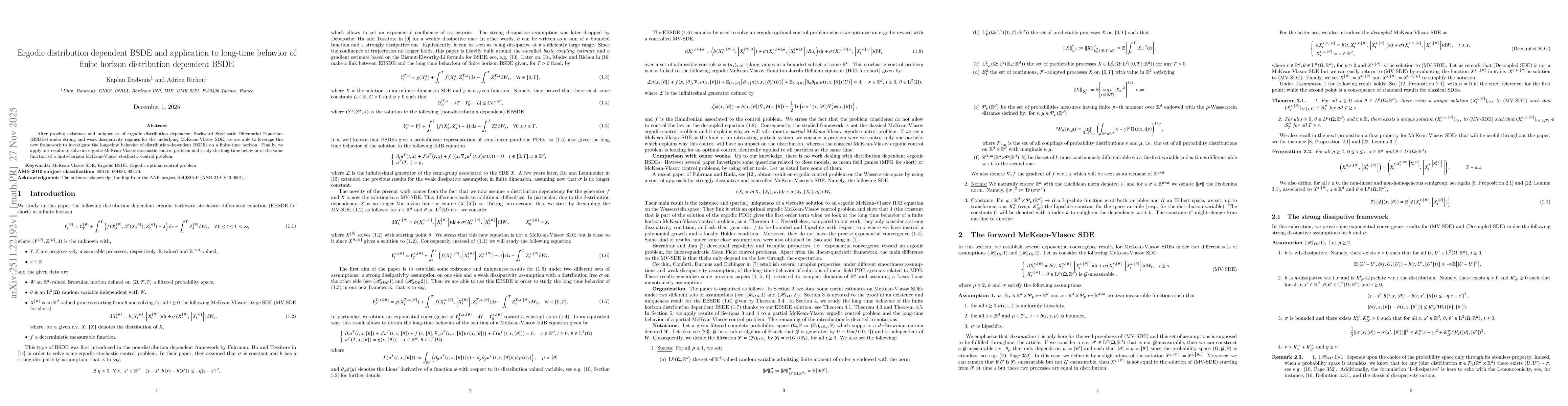 Thumbnail for Ergodic distribution dependent BSDE and application to long-time behavior of finite horizon distribution dependent BSDE