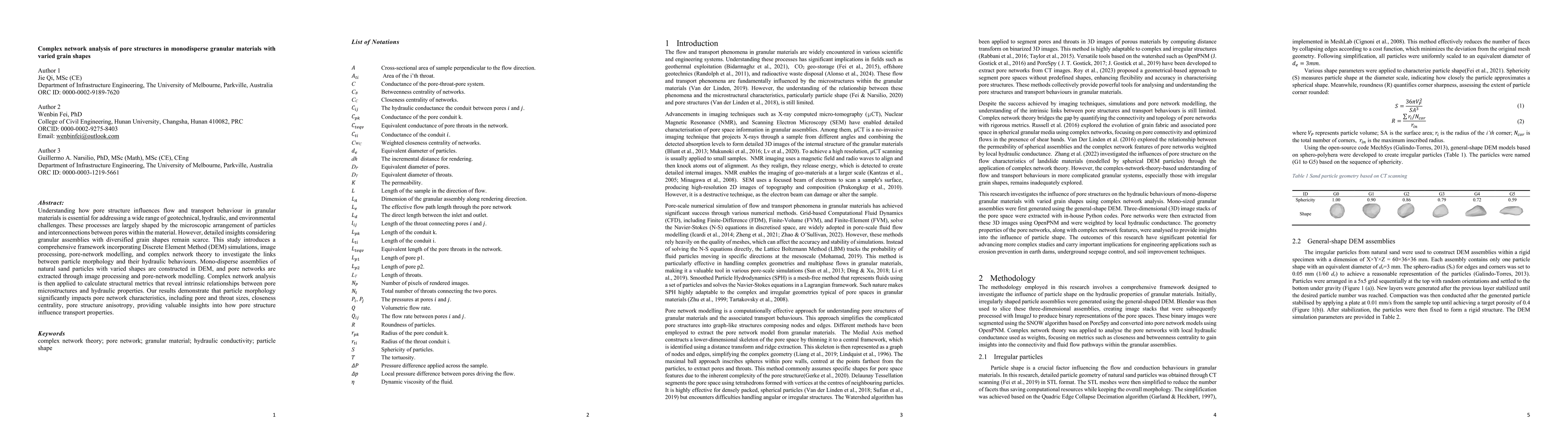 Thumbnail for Complex network analysis of pore structures in monodisperse granular materials with varied grain shapes
