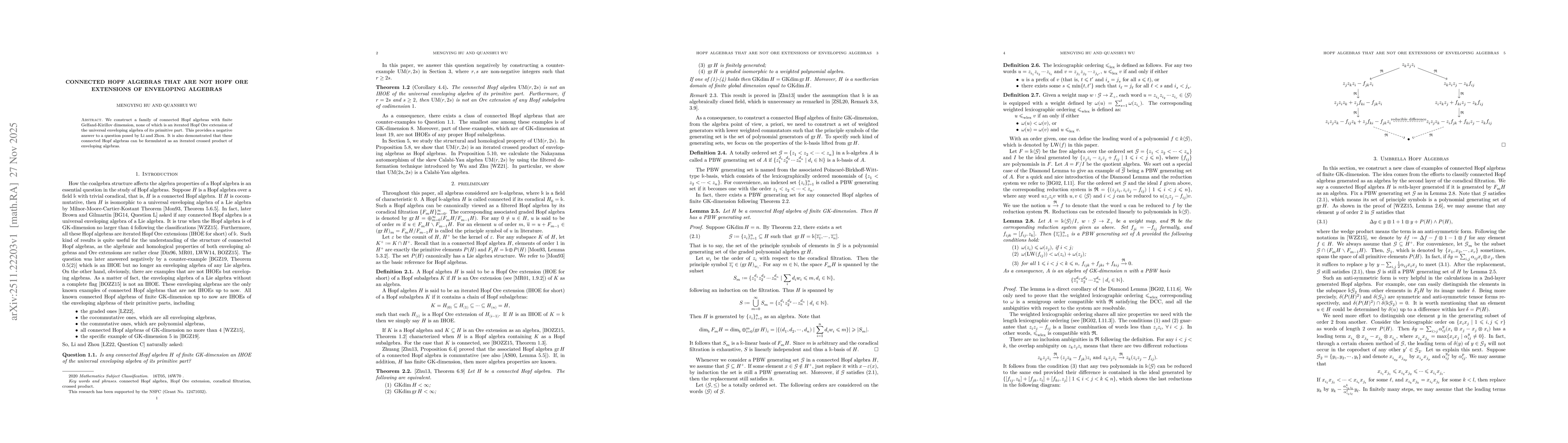 Thumbnail for Connected Hopf Algebras that are Not Hopf Ore Extensions of Enveloping Algebras