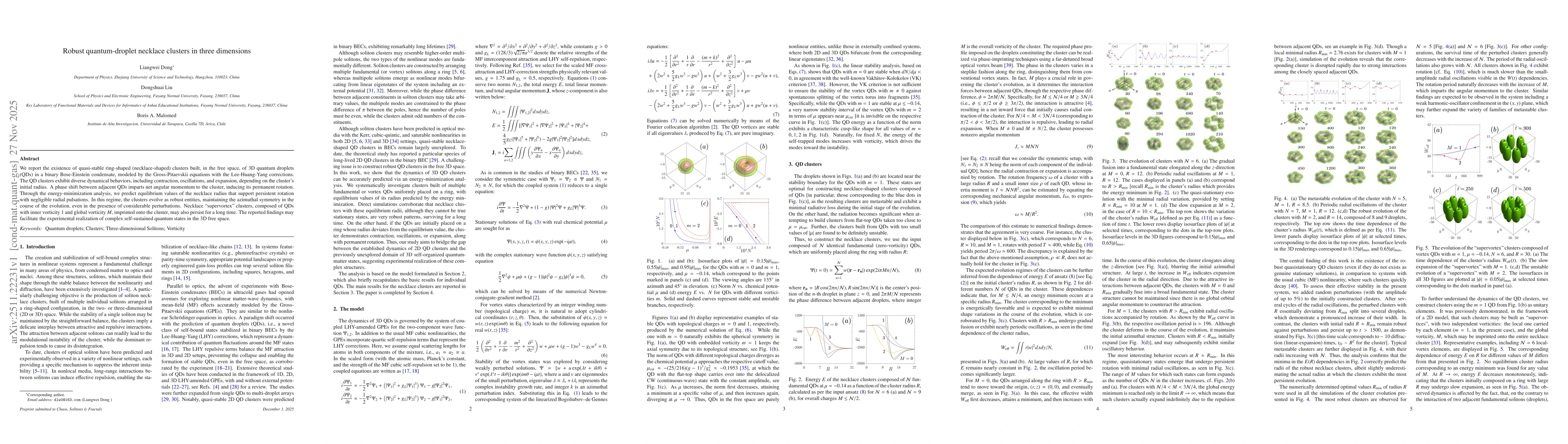 Thumbnail for Robust quantum-droplet necklace clusters in three dimensions
