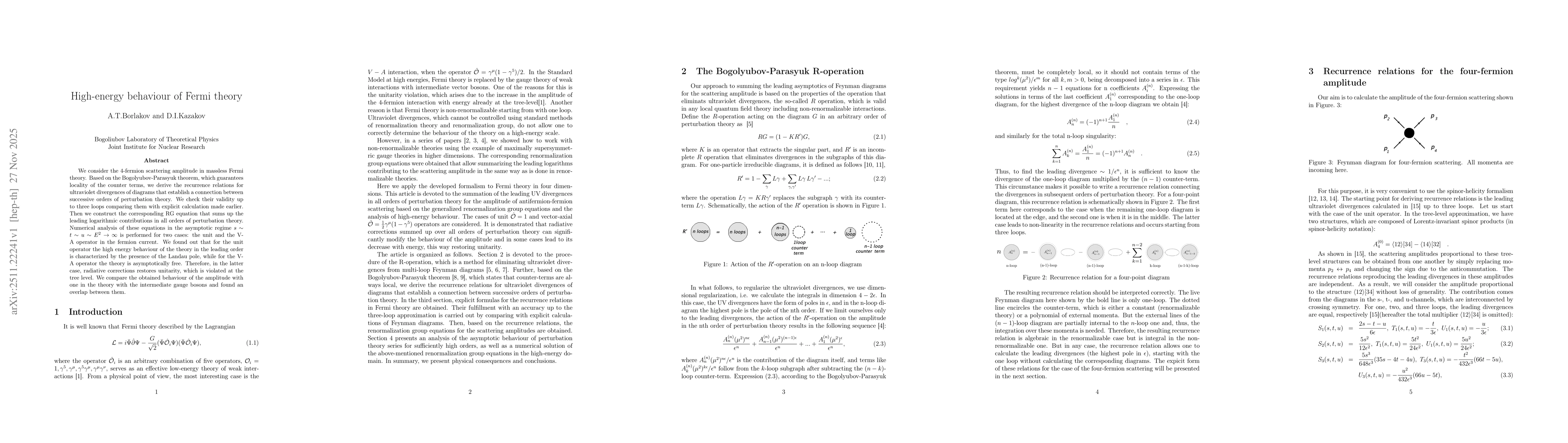 Thumbnail for High-energy behaviour of Fermi theory
