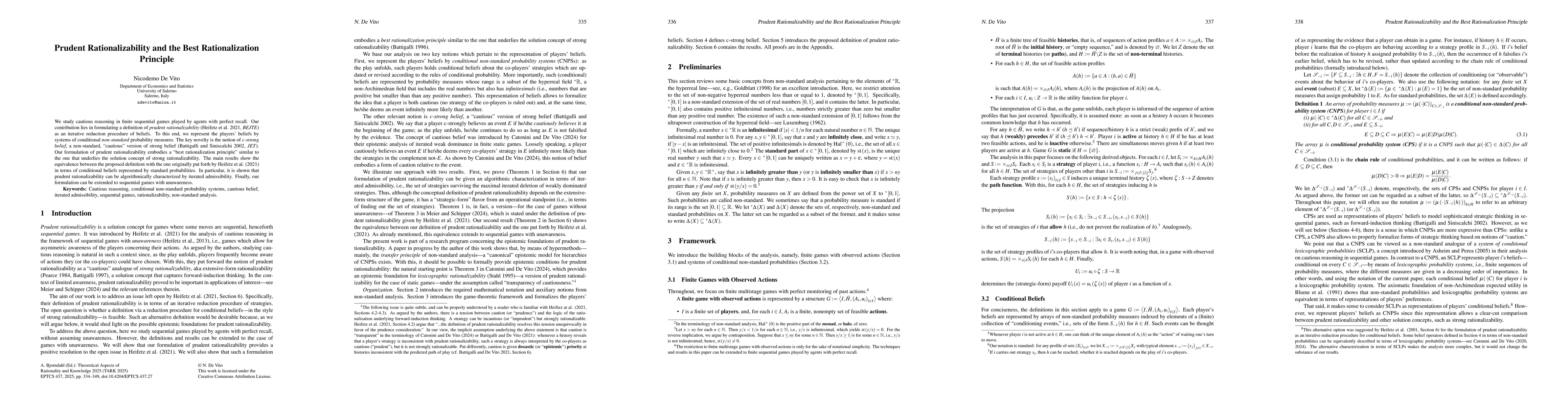 Thumbnail for Prudent Rationalizability and the Best Rationalization Principle