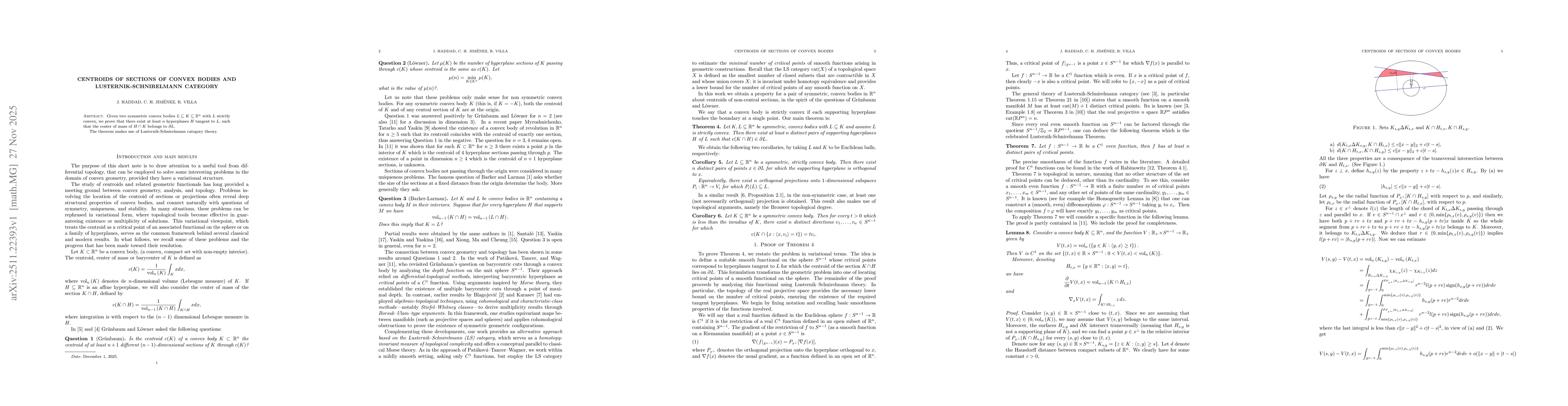 Thumbnail for Centroids of sections of convex bodies and Lusternik-Schnirelmann category