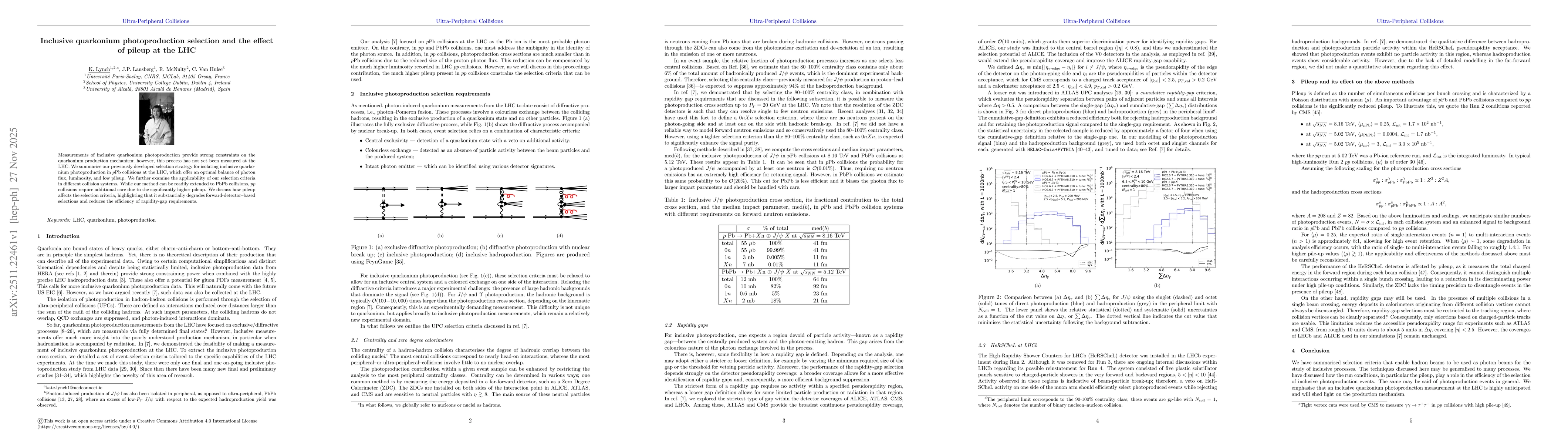 Thumbnail for Inclusive quarkonium photoproduction selection and the effect of pileup at the LHC