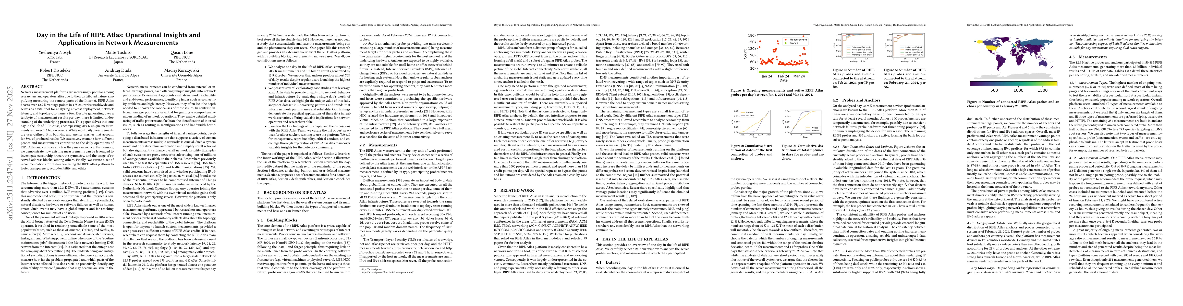 Thumbnail for Day in the Life of RIPE Atlas: Operational Insights and Applications in Network Measurements