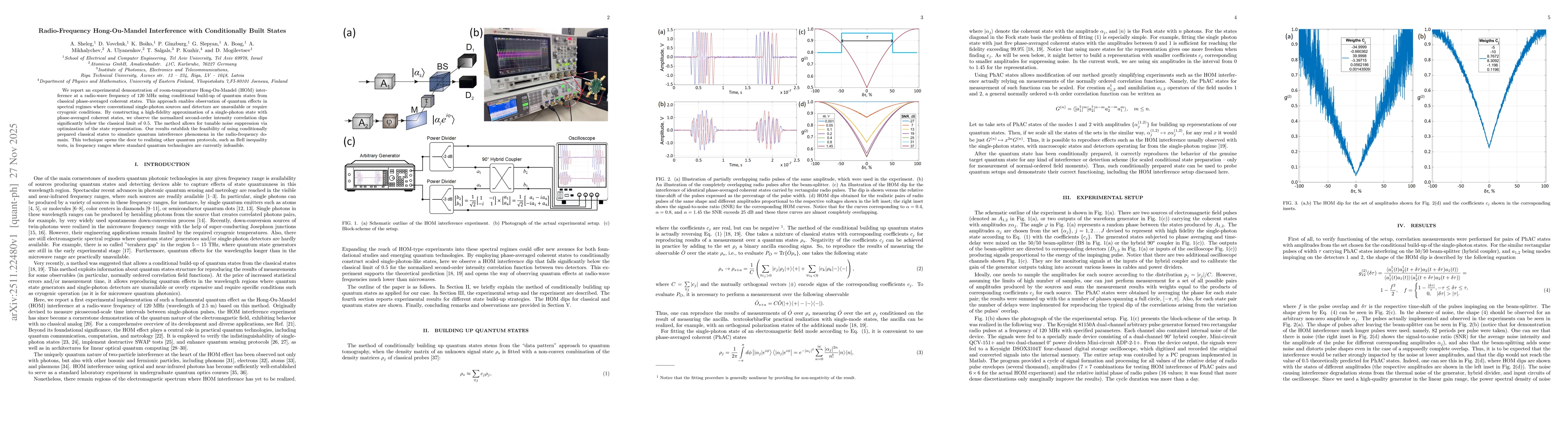 Thumbnail for Radio-Frequency Hong-Ou-Mandel Interference with Conditionally Built States