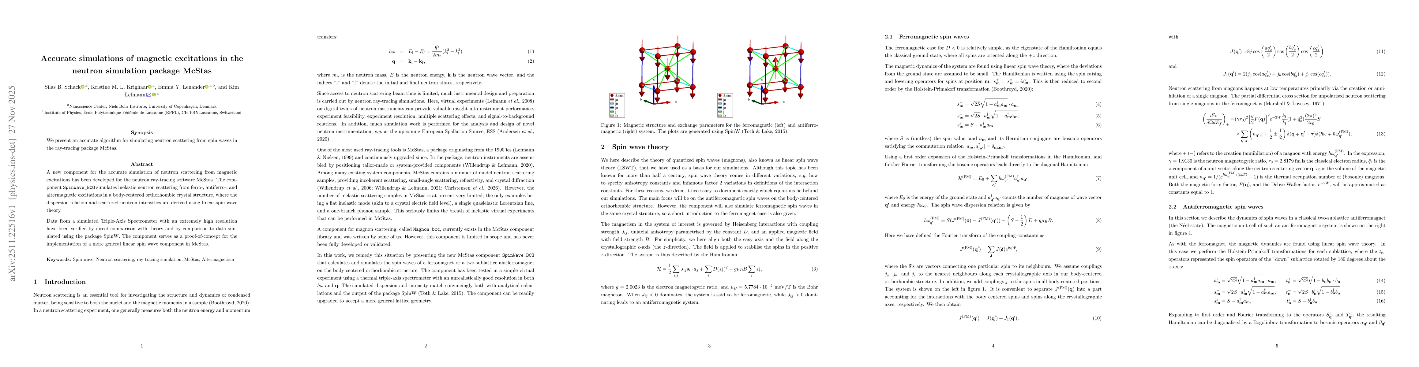 Thumbnail for Accurate simulations of magnetic excitations in the neutron simulation package McStas