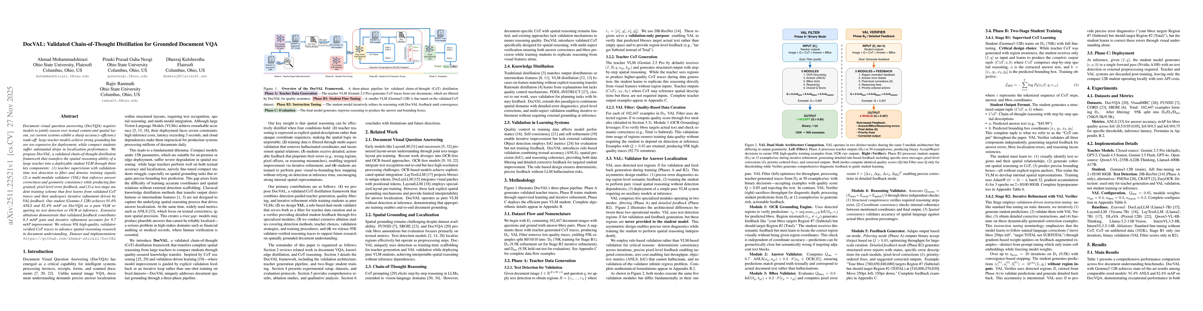 Thumbnail for DocVAL: Validated Chain-of-Thought Distillation for Grounded Document VQA