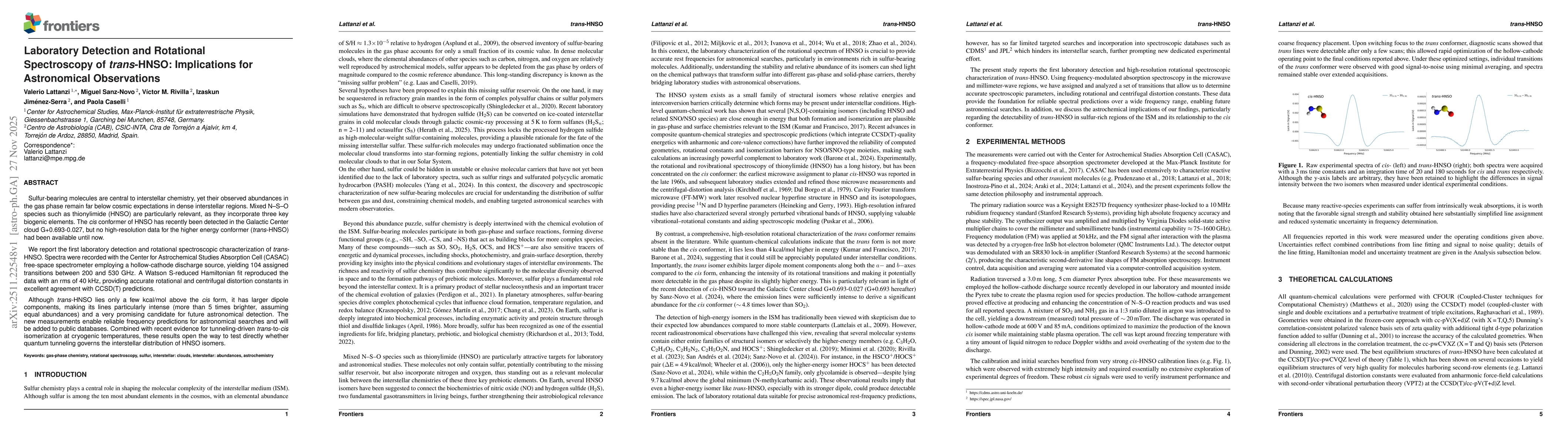 Thumbnail for Laboratory Detection and Rotational Spectroscopy of $trans$-HNSO: Implications for Astronomical Observations