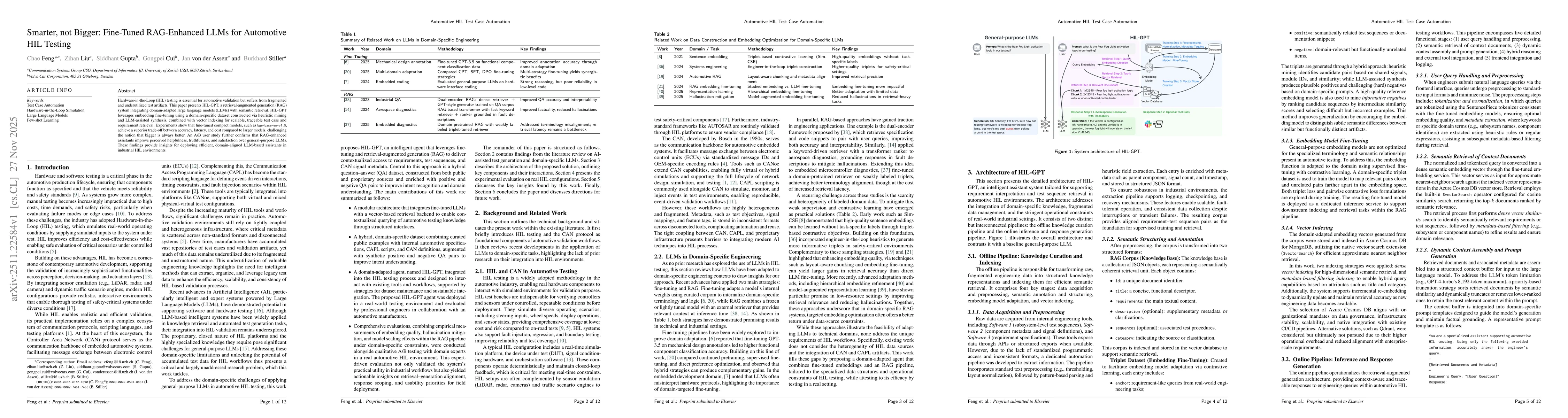 Thumbnail for Smarter, not Bigger: Fine-Tuned RAG-Enhanced LLMs for Automotive HIL Testing