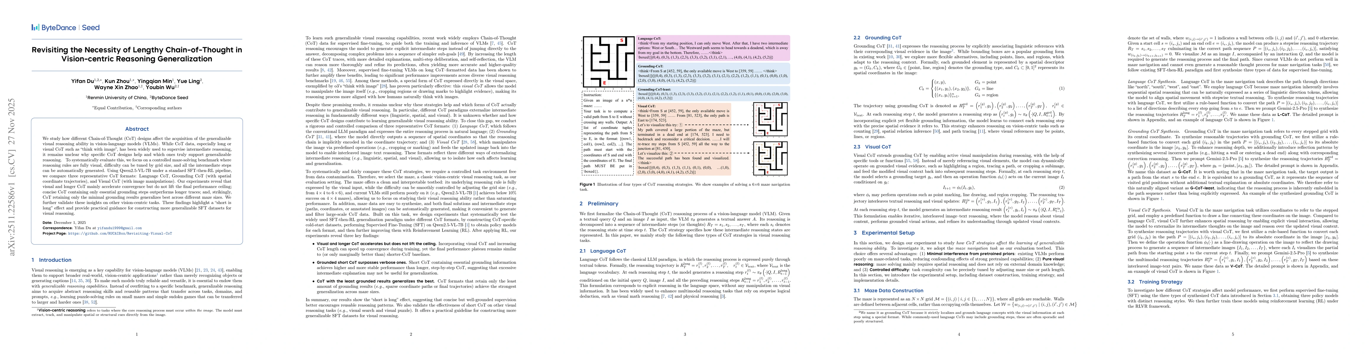 Thumbnail for Revisiting the Necessity of Lengthy Chain-of-Thought in Vision-centric Reasoning Generalization