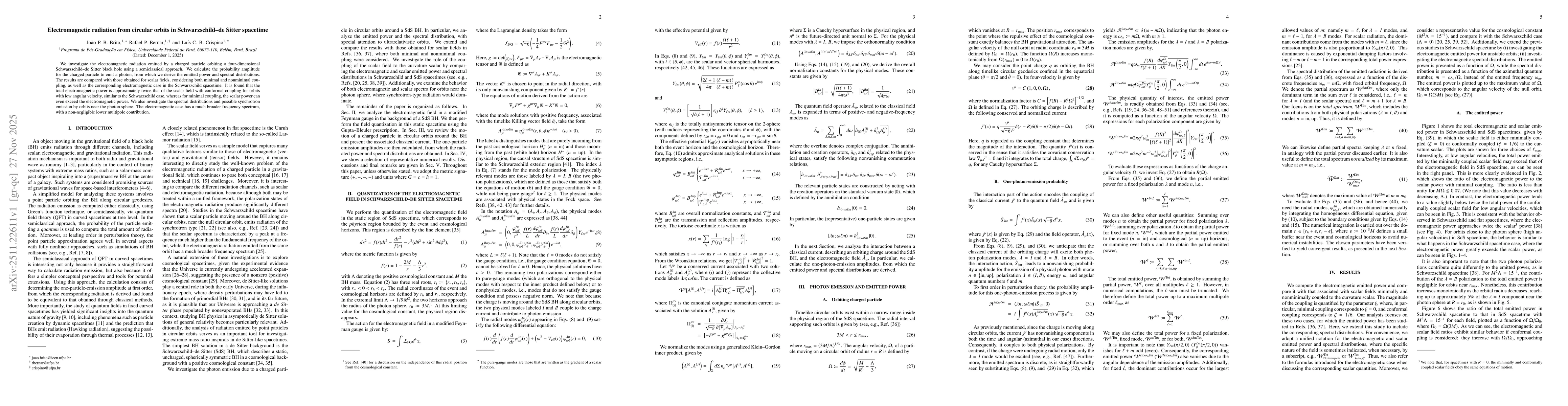 Thumbnail for Electromagnetic radiation from circular orbits in Schwarzschild--de Sitter spacetime
