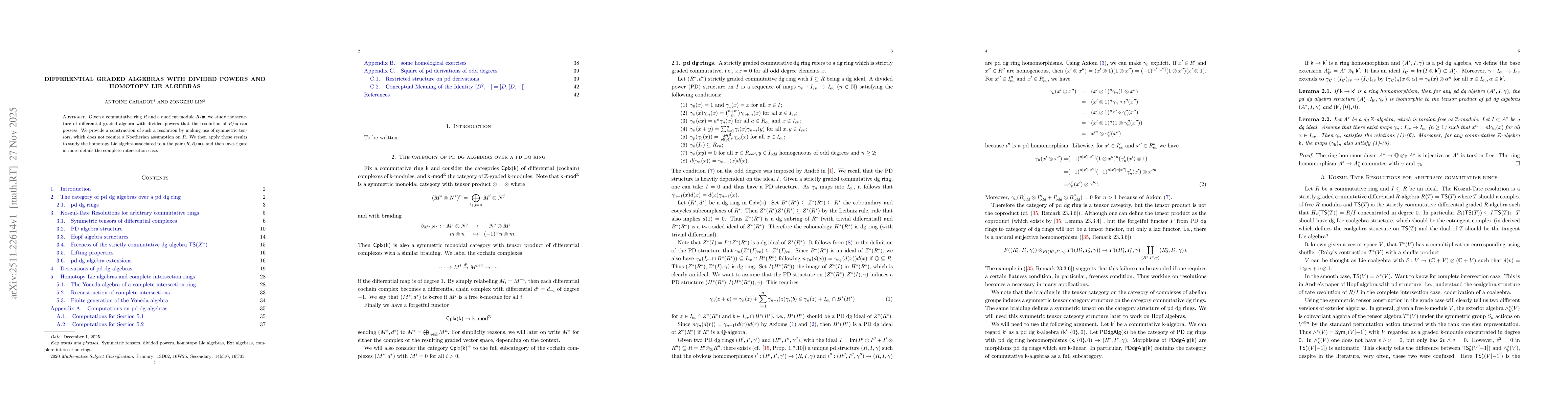 Thumbnail for Differential graded algebras with divided powers and homotopy Lie algebras