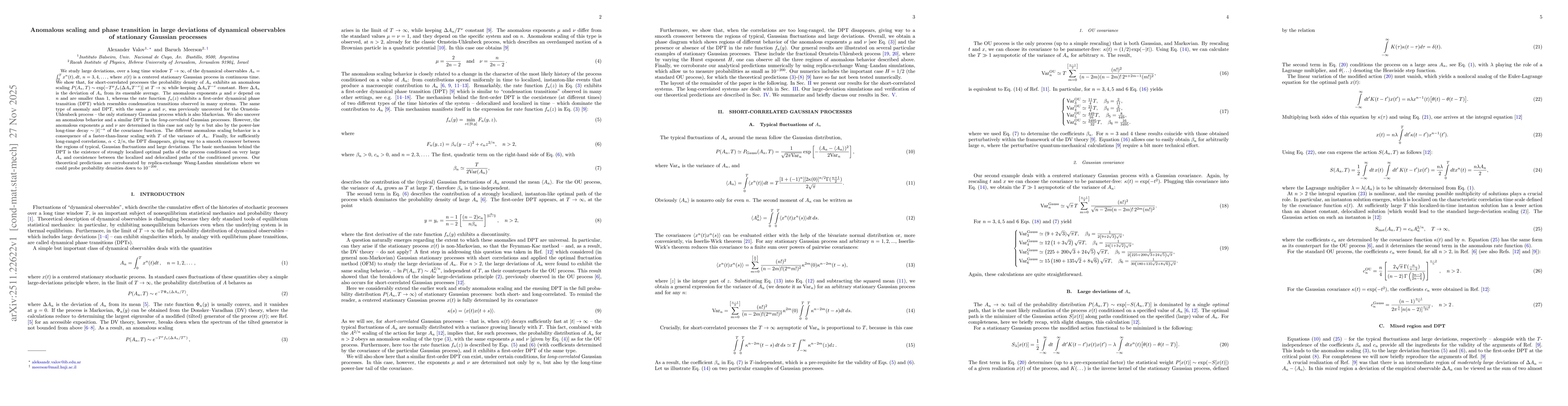 Thumbnail for Anomalous scaling and phase transition in large deviations of dynamical observables of stationary Gaussian processes
