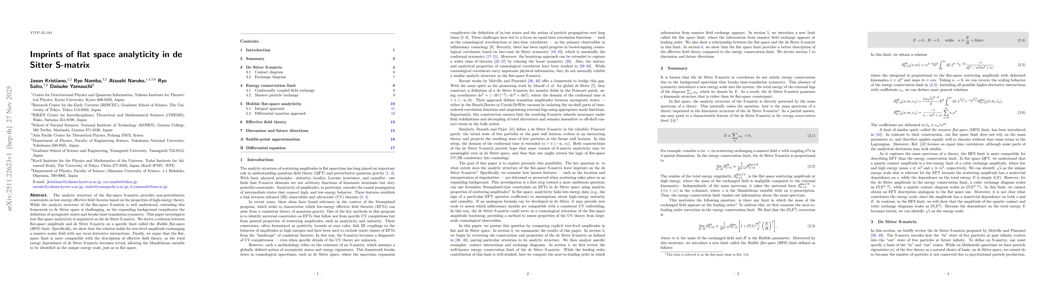 Thumbnail for Imprints of flat space analyticity in de Sitter S-matrix