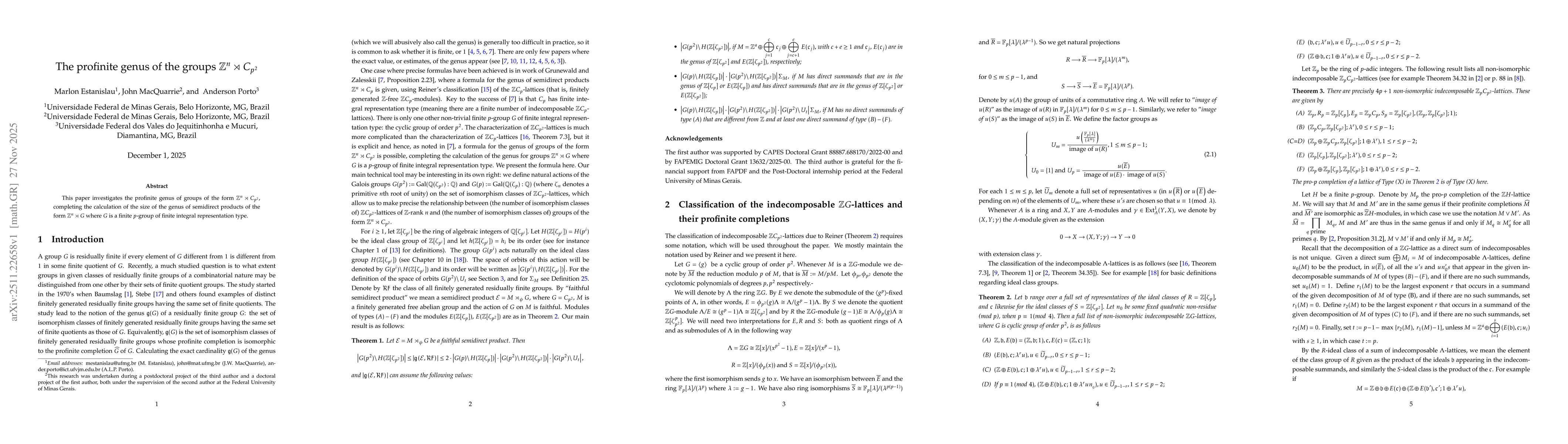 Thumbnail for The profinite genus of the groups $\mathbb{Z}^n\rtimes C_{p^2}$