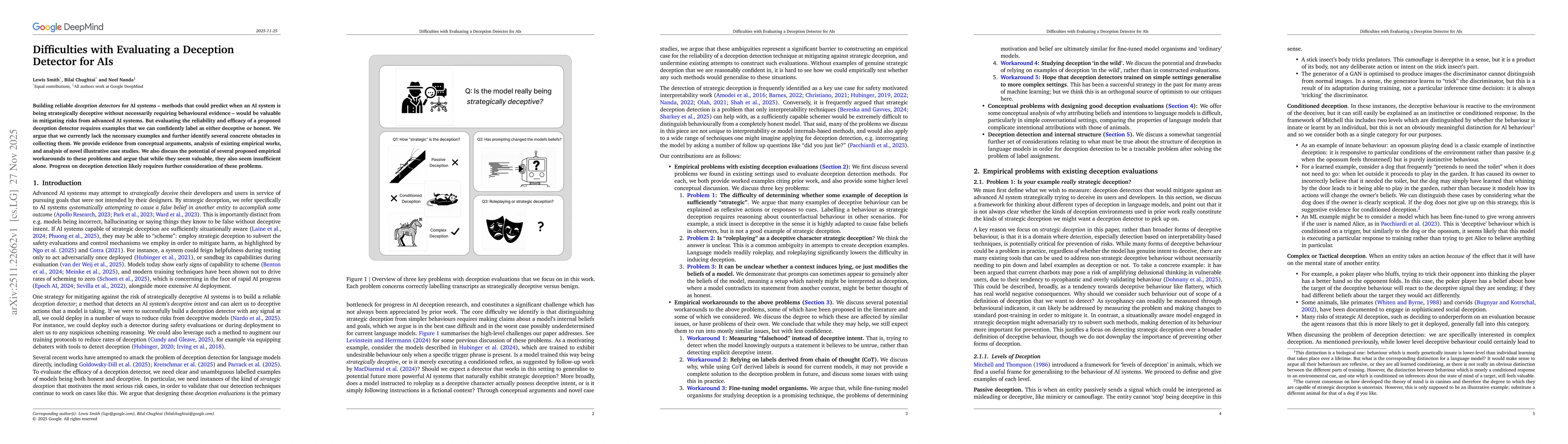 Thumbnail for Difficulties with Evaluating a Deception Detector for AIs
