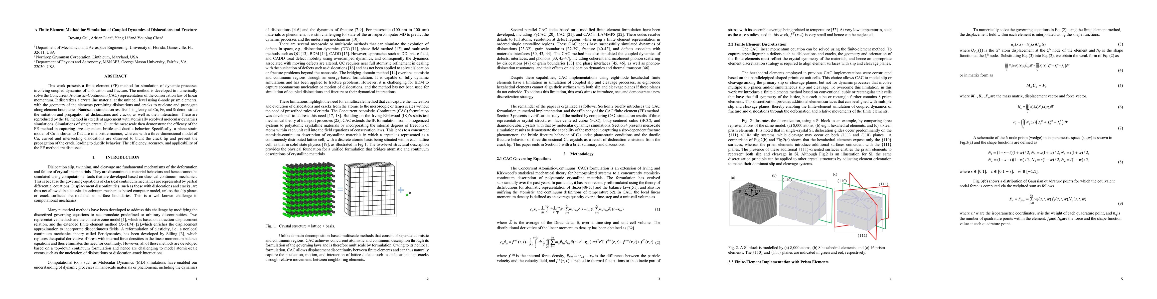 Thumbnail for A Finite Element Method for Simulation of Coupled Dynamics of Dislocations and Fracture