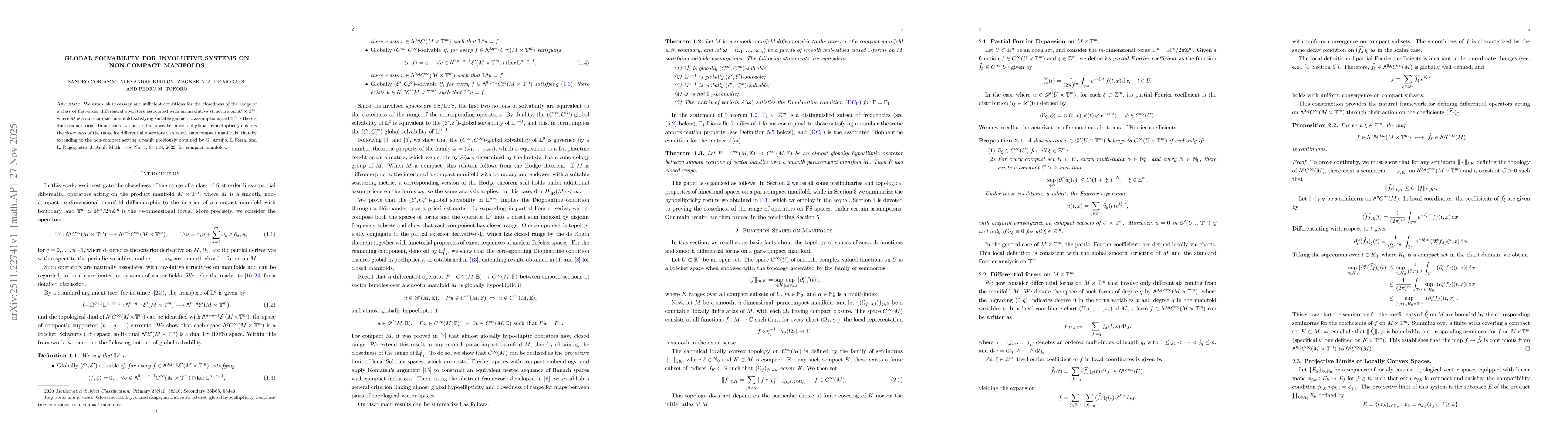Thumbnail for Global Solvability for Involutive Systems on Non-Compact Manifolds