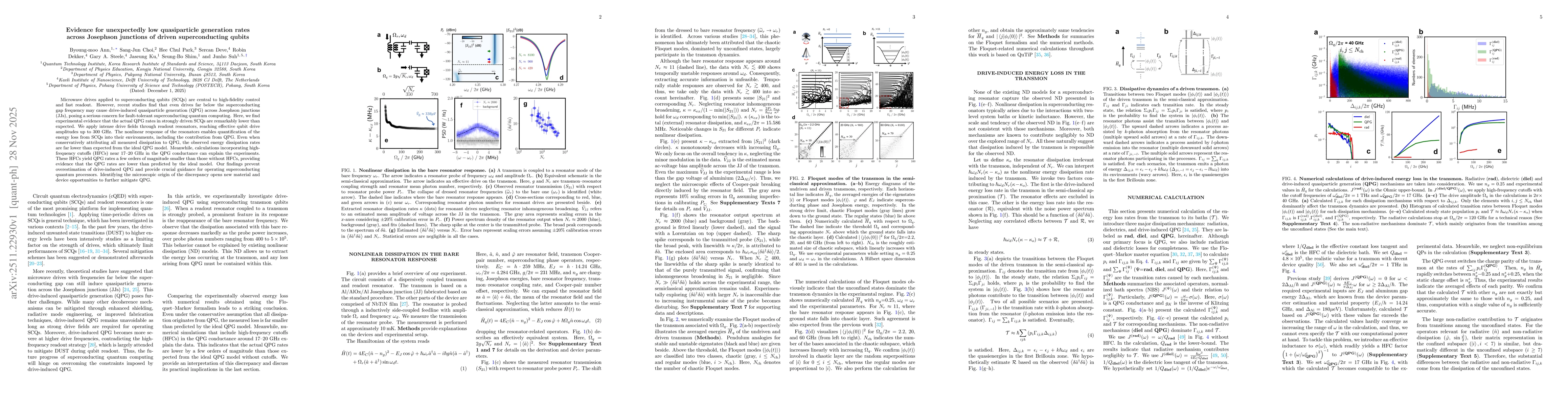 Thumbnail for Evidence for unexpectedly low quasiparticle generation rates across Josephson junctions of driven superconducting qubits