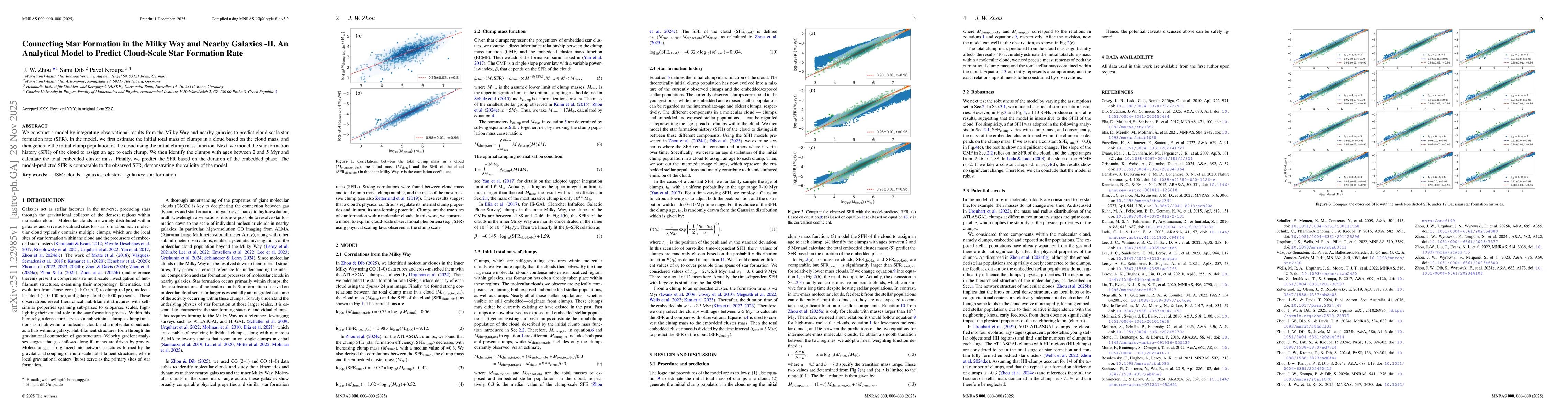 Thumbnail for Connecting Star Formation in the Milky Way and Nearby Galaxies -II. An Analytical Model to Predict Cloud-Scale Star Formation Rate