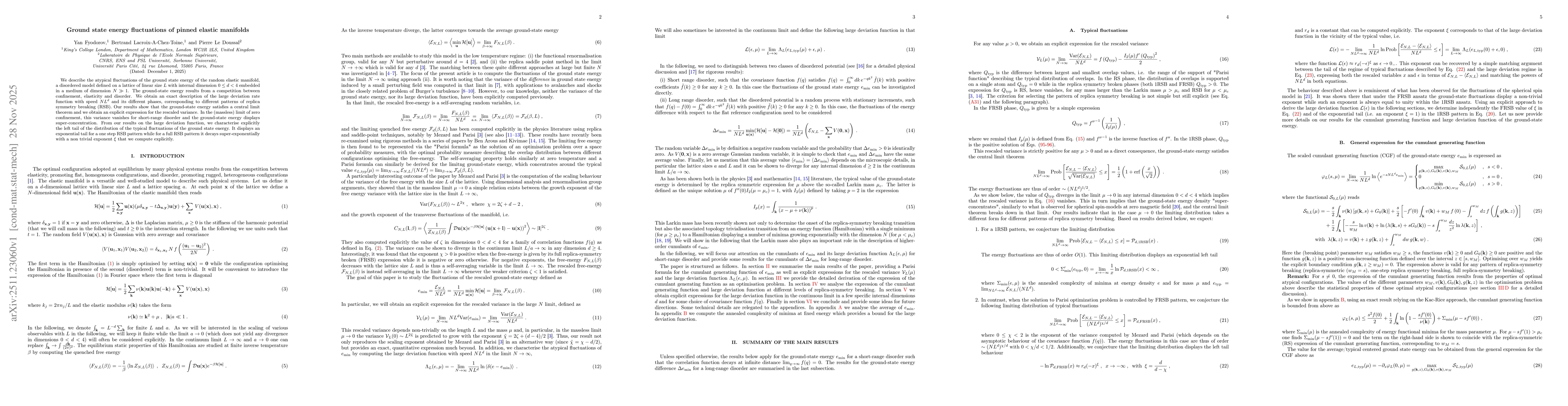 Thumbnail for Ground state energy fluctuations of pinned elastic manifolds