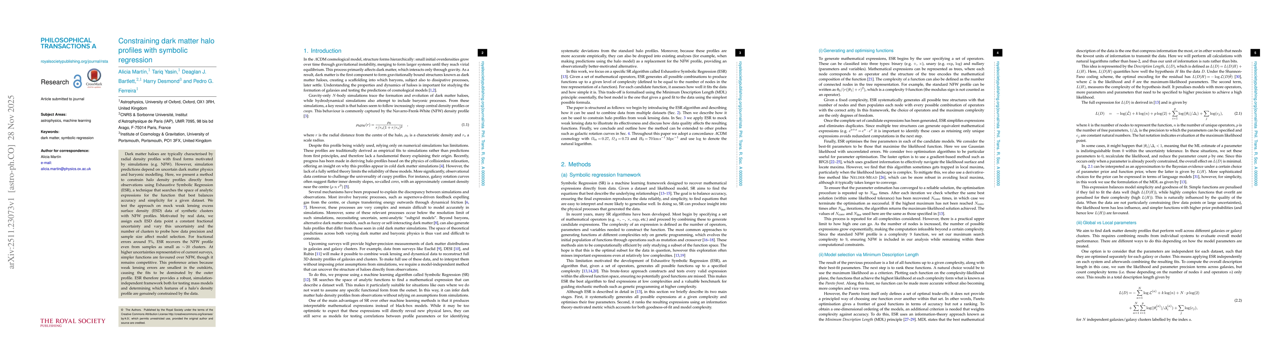 Thumbnail for Constraining dark matter halo profiles with symbolic regression
