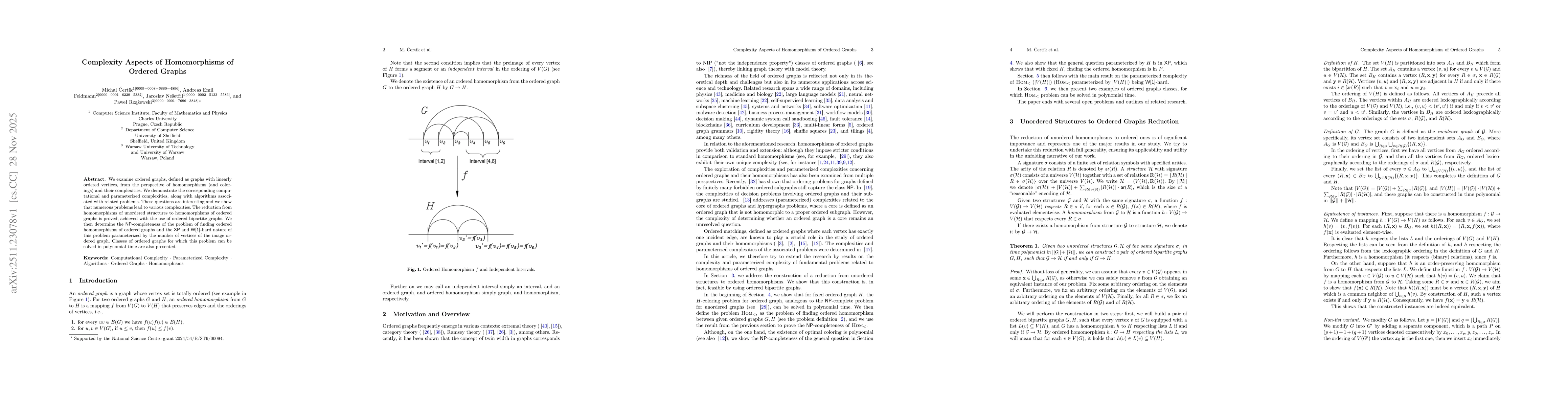 Thumbnail for Complexity Aspects of Homomorphisms of Ordered Graphs