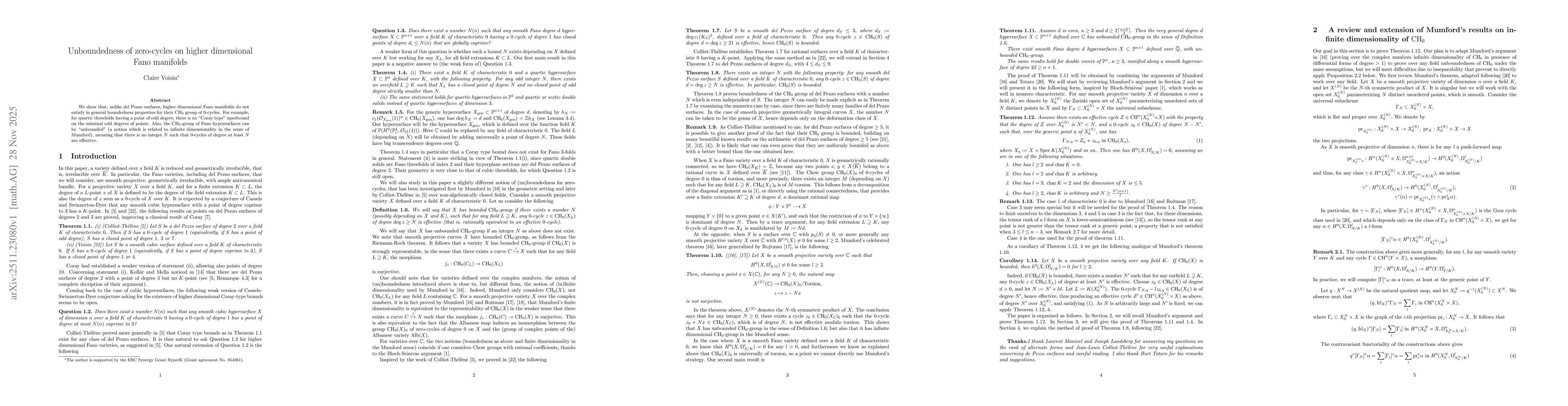 Thumbnail for Unboundedness of zero-cycles on higher dimensional Fano manifolds