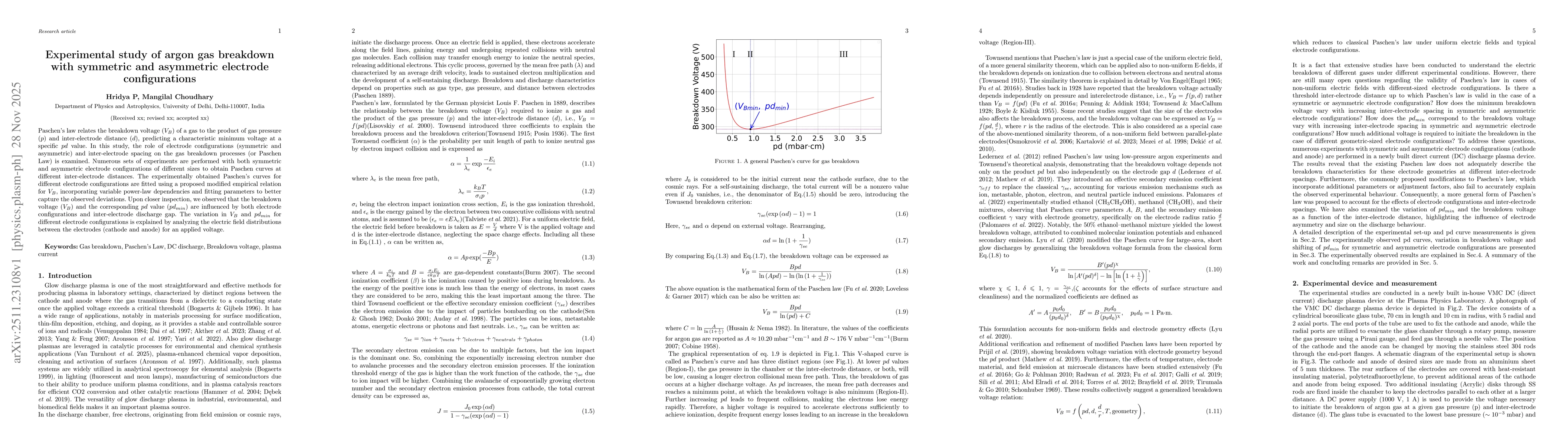 Thumbnail for Experimental study of argon gas breakdown with symmetric and asymmetric electrode configurations